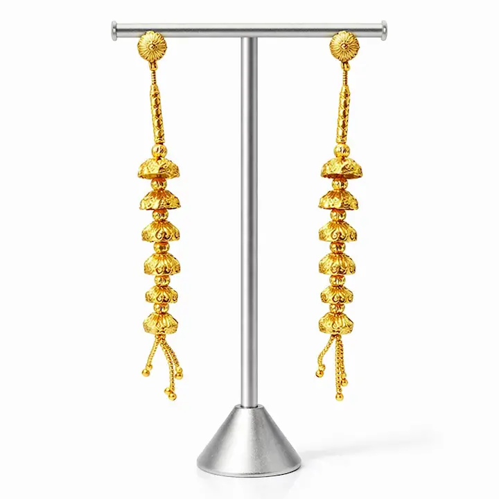 Luxury Long Gold-Polish Earrings